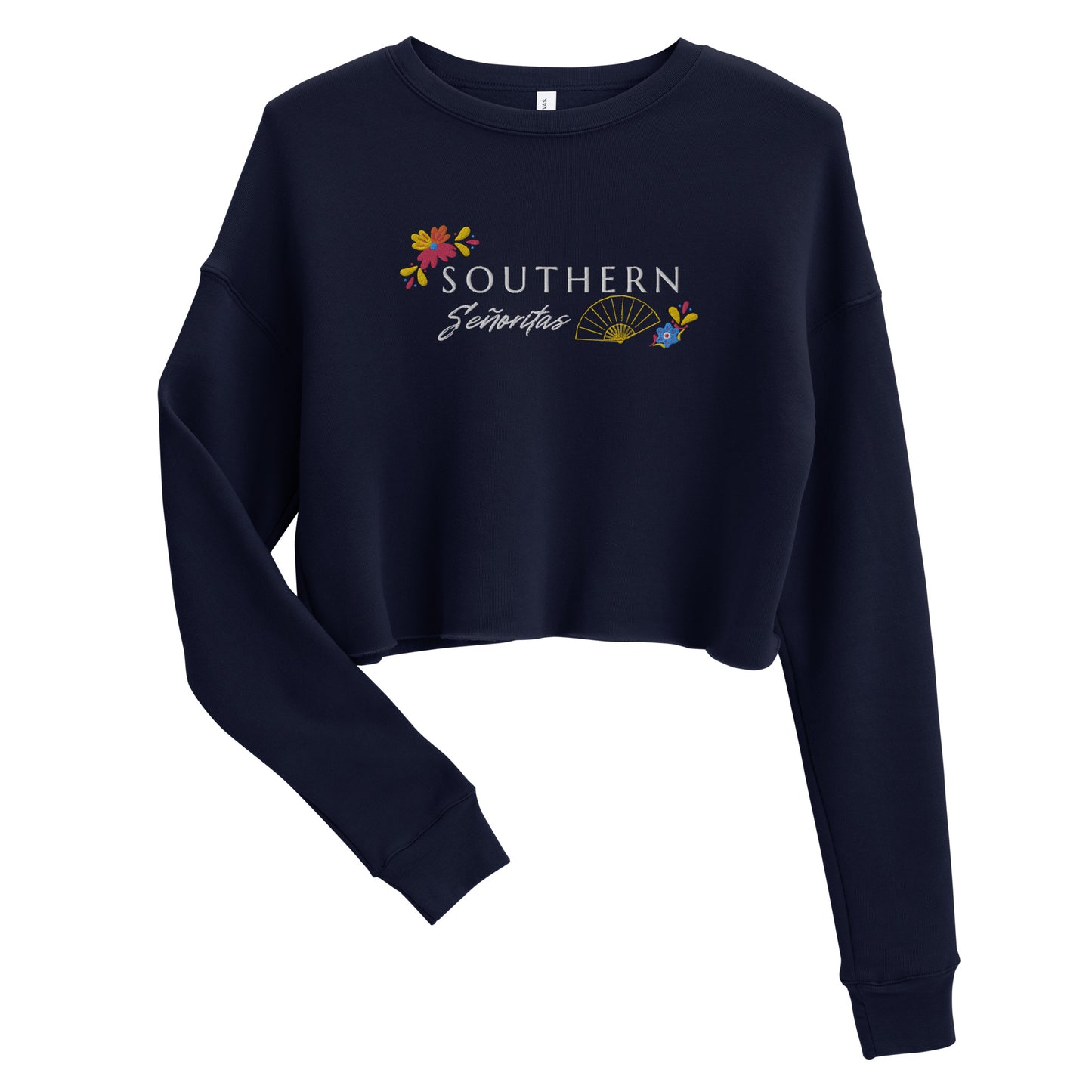 Fan Fusion Embroidered Front and Print Back Crop Sweatshirt