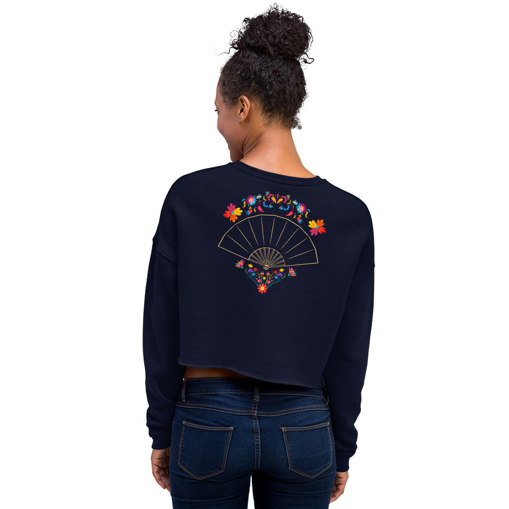 Fan Fusion Embroidered Front and Print Back Crop Sweatshirt